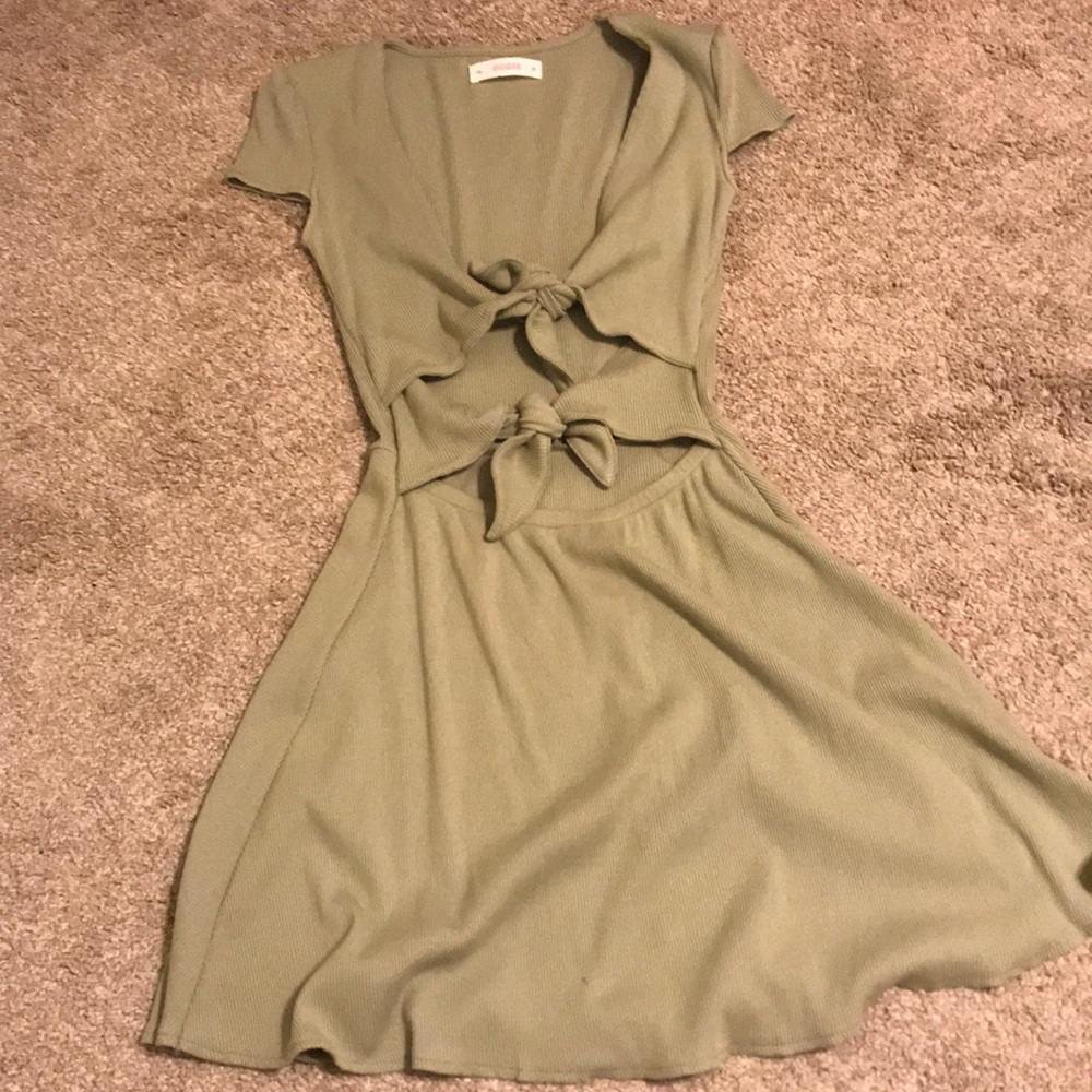 Green mini dress